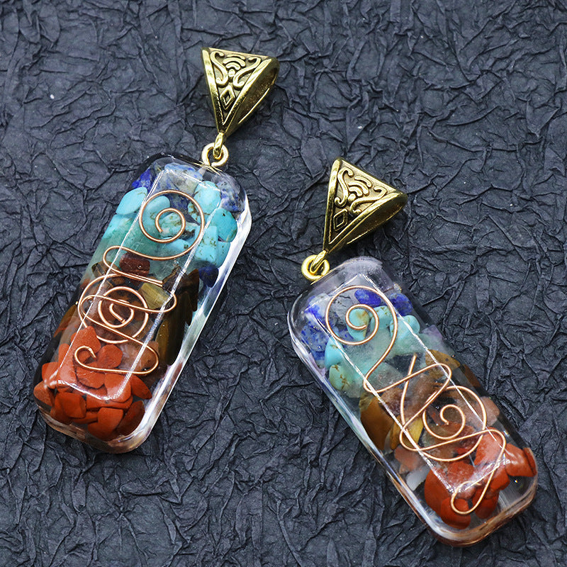 Retro Reiki Healing Energy Crystal Pendant Natural Stone for Yoga Meditation Spiritual 7 Chakra Jewelry Necklace Amulet