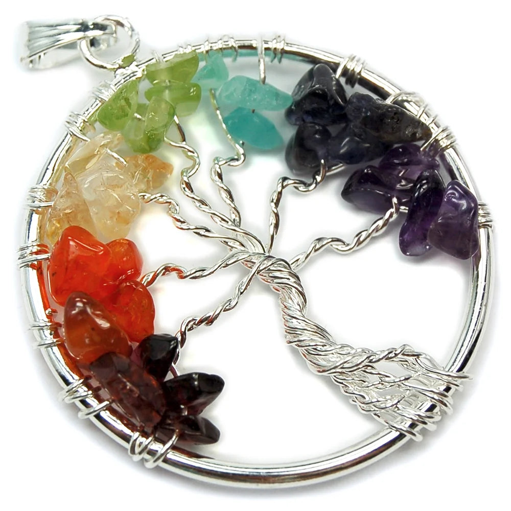 Unisex, Adult Chakra Pendant Necklace and Turquoise Energy Stone Bracelet