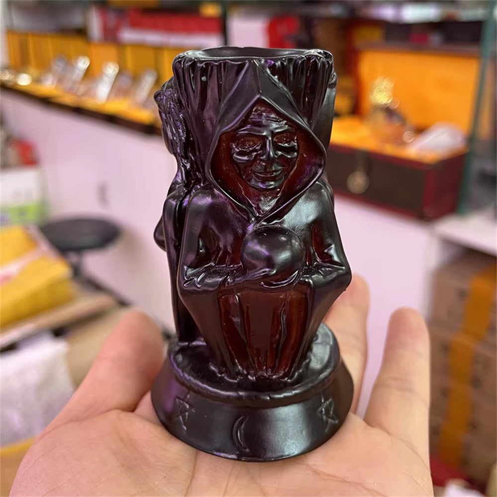Roman Three Goddess Witch Sun Moon Star Resin Statue Crystal Ball Base Sphere Display Stand Home Decor