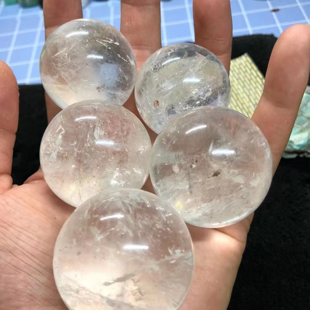 Natural White Clear Quartz Crystal Ball Polished Healing Sphere Collection Specimen Fengshui Home Decor