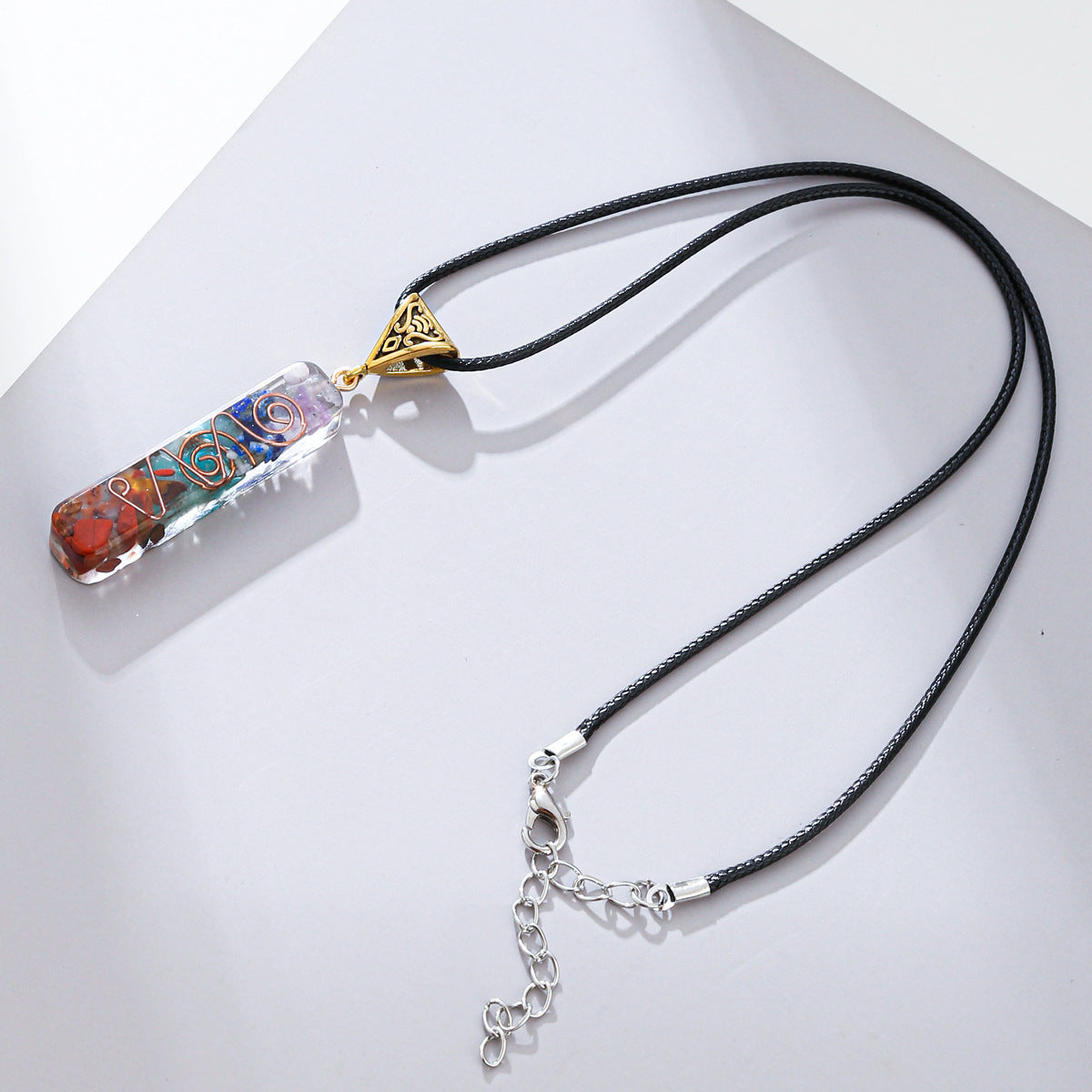 Retro Reiki Healing Energy Crystal Pendant Natural Stone for Yoga Meditation Spiritual 7 Chakra Jewelry Necklace Amulet