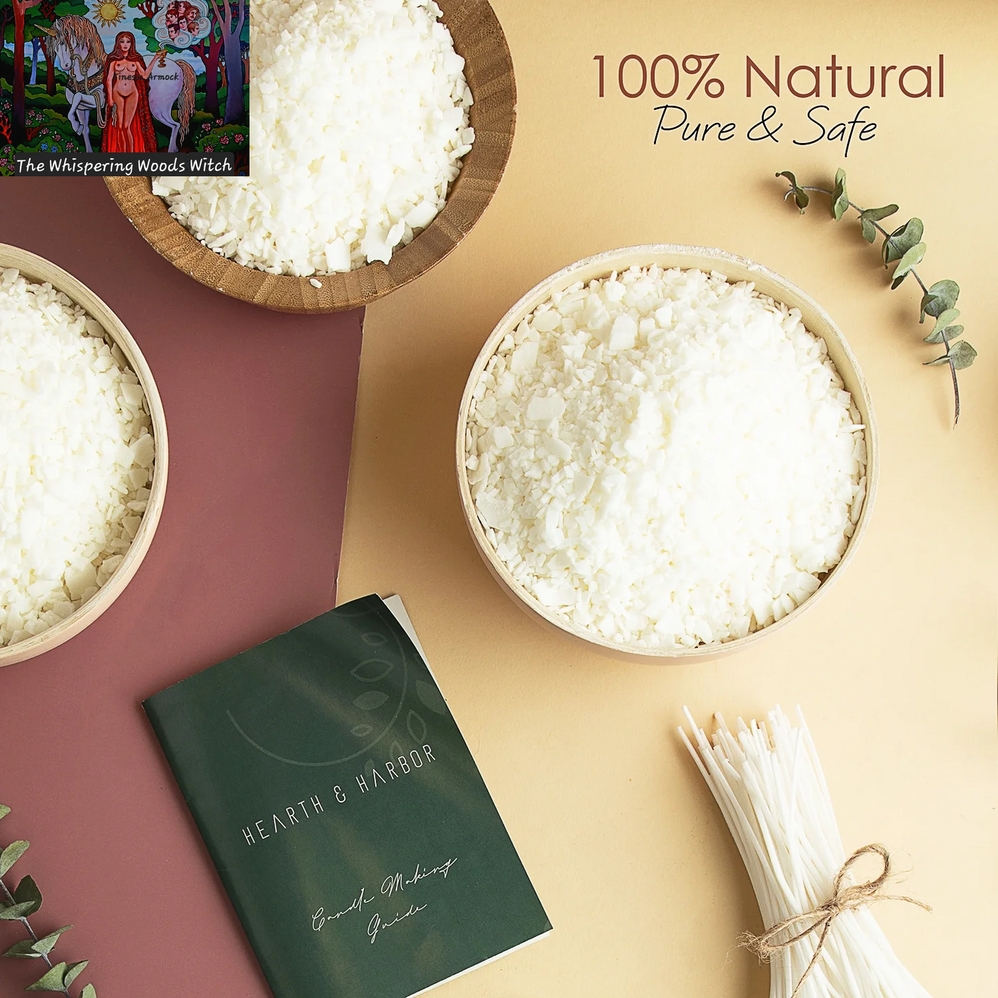 Natural Soy Candle Wax for Candle Making with DIY Candle Making Supplies, 2 Lbs Soy Wax Flakes with Accessories
