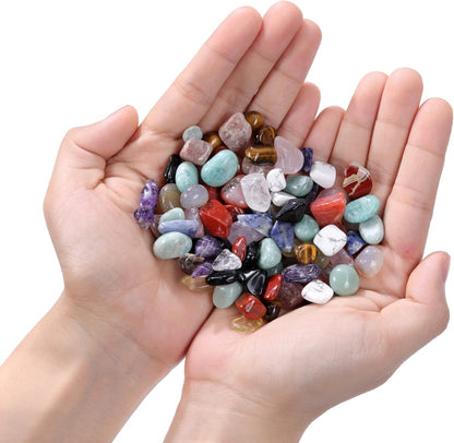 15 Assorted Tumbled Stones and Crystals Bulk, Irregular Rocks Natural Polished Gemstones and Crystals Quartz for Wicca Reiki Chakra Healing Meditation Home Indoor Decorations Christmas Day Gift