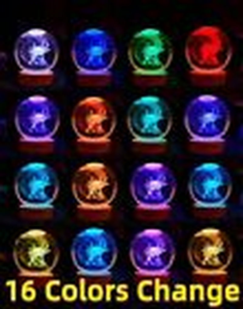 Axolotlrystal Ball Lamp,3D 3.15 Inchrystal Axolotl Light,16Olorsh