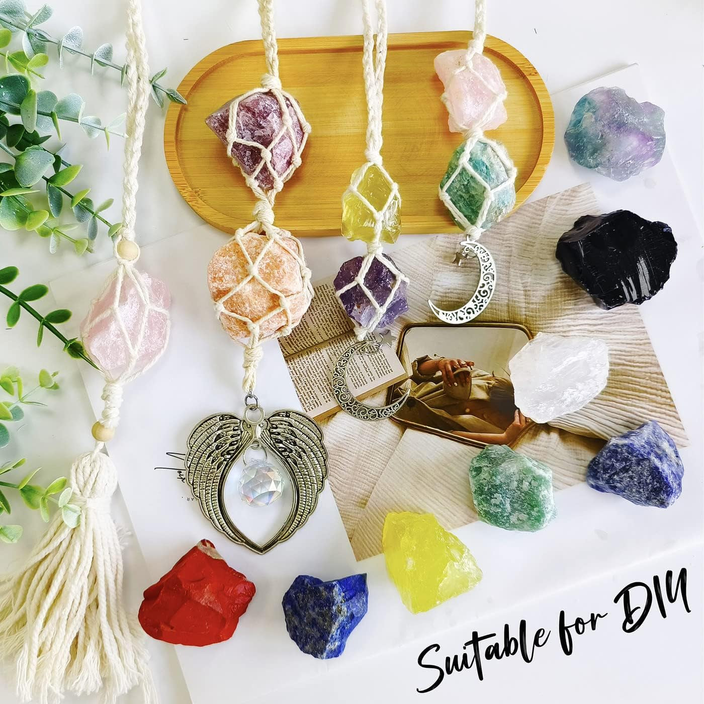 2" Amethyst Crystal Rocks Natural Crystals and Healing Stones Large Crystals Rocks for Tumbling Raw Stones Witchcraft Wire Wrapping Fountain Rocks Cabbing Room Decor 4Pcs