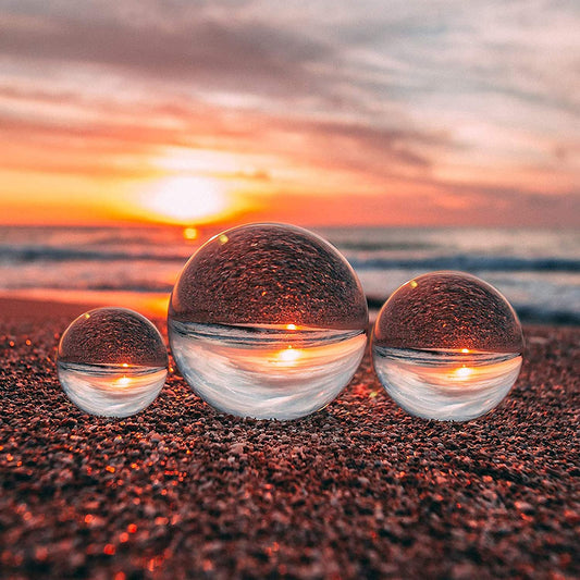 Crystal Ball for Photography 3 Pack, Props Decoration, K9 Lens Suitable Gazing for Divination, Feng Shui, Fortune Telling, Meditation, Magical Shots, Elegant Home & Party Decor(60/80/100Mm)