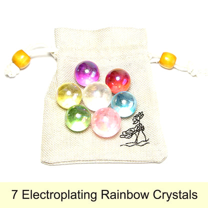 7 Chakra Balancing Healing Energy Kit Crystal Polished Stone Amethyst Clusters Gypsum Stick Citrines Holy Wood Gift Set with Bag