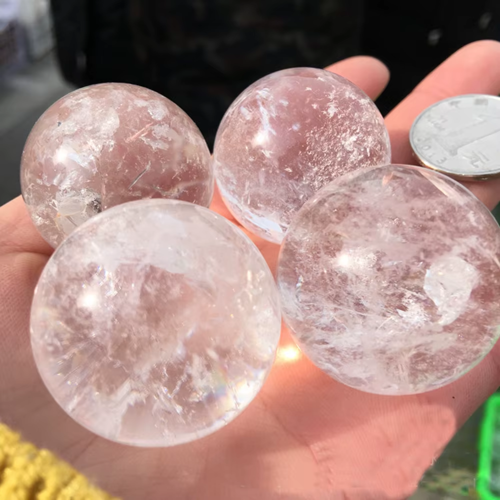 Natural White Clear Quartz Crystal Ball Polished Healing Sphere Collection Specimen Fengshui Home Decor