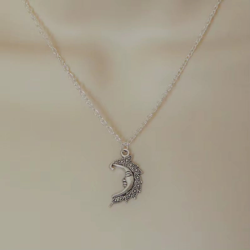 Big Crescent Moon Necklace for Women, Pagan Witch Style Amulet, Wiccan Pendant, Lunar Witchcraft, Magic Jewelry Gift, 2024, Moon
