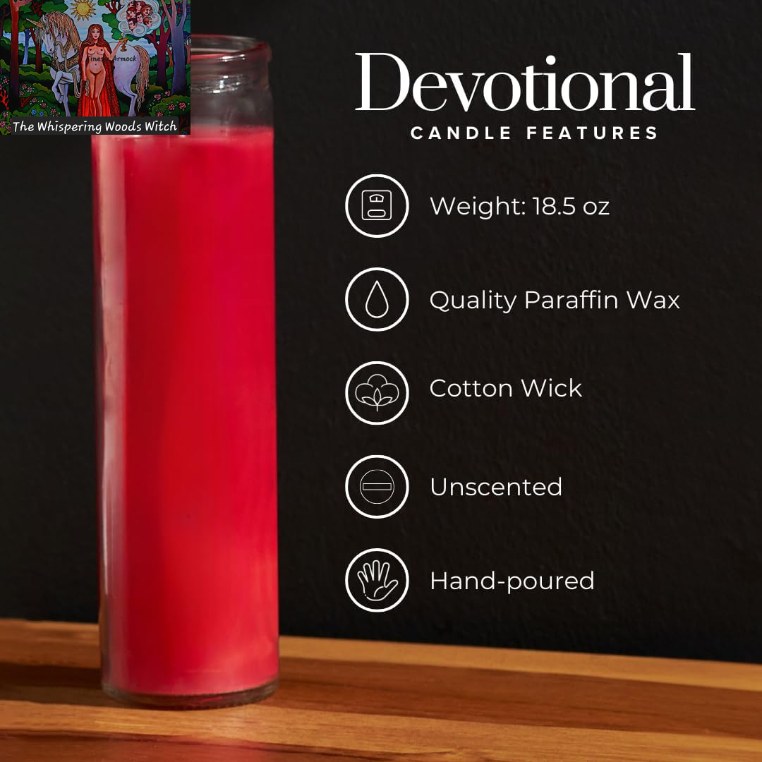 7 Day Red Pillar Candles - Set of 3, 90 Hour Burn Time, Unscented, Religious & Memorial Candles
