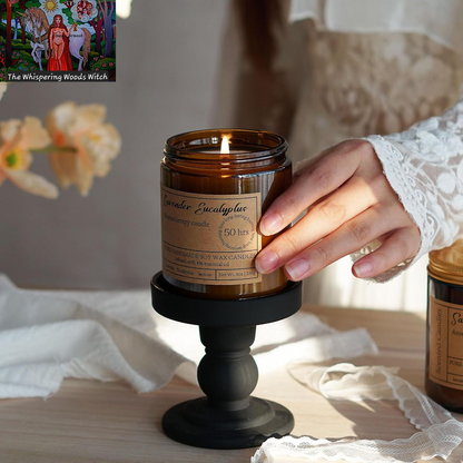 Lavender Eucalyptus Candles for Home Scented - 8Oz Aromatherapy Candles for Relaxation Stress Relief Soothing Anxiety, Calming Candles Gifts for Women Perfect for Relaxing Bath Yoga Meditation Healing